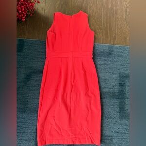 Ann Taylor Red Halter Sheath Midi Dress